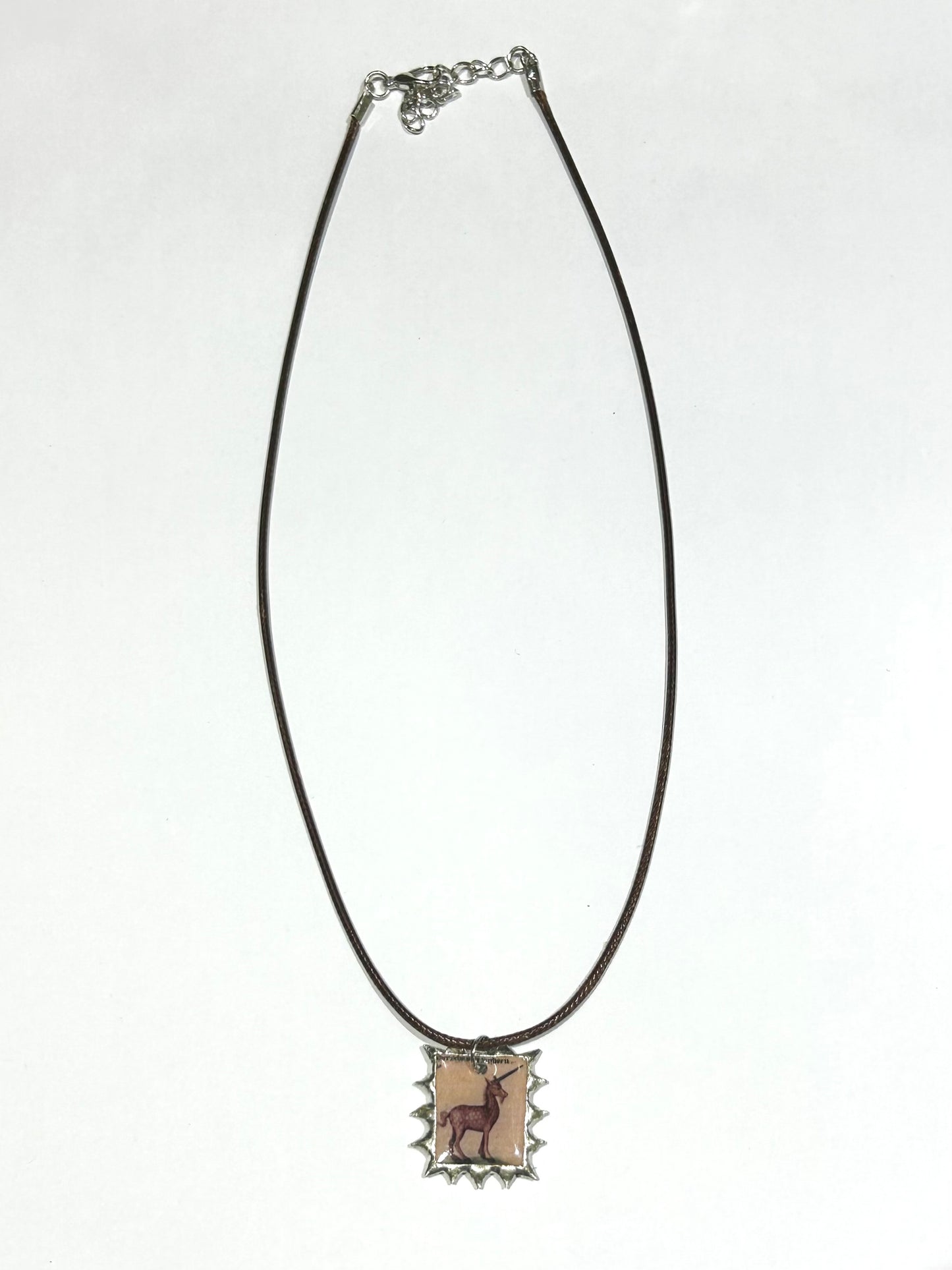 Medieval Unicorn Spiky Charm Necklace