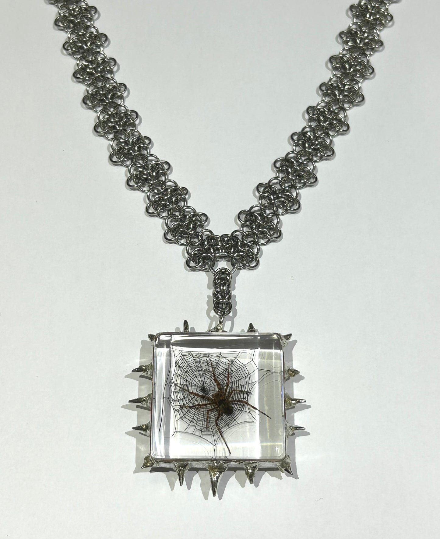 Spiky Spider Chainmail Necklace