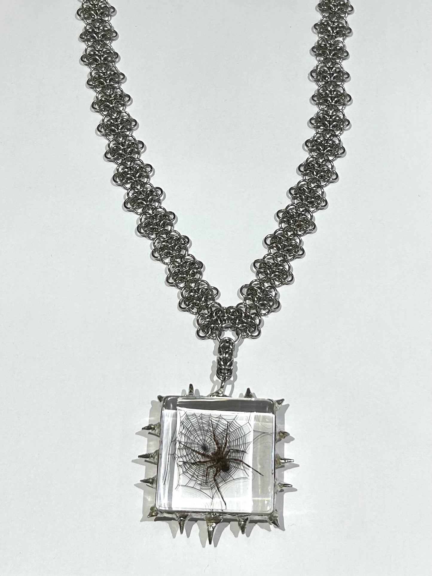 Spiky Spider Chainmail Necklace