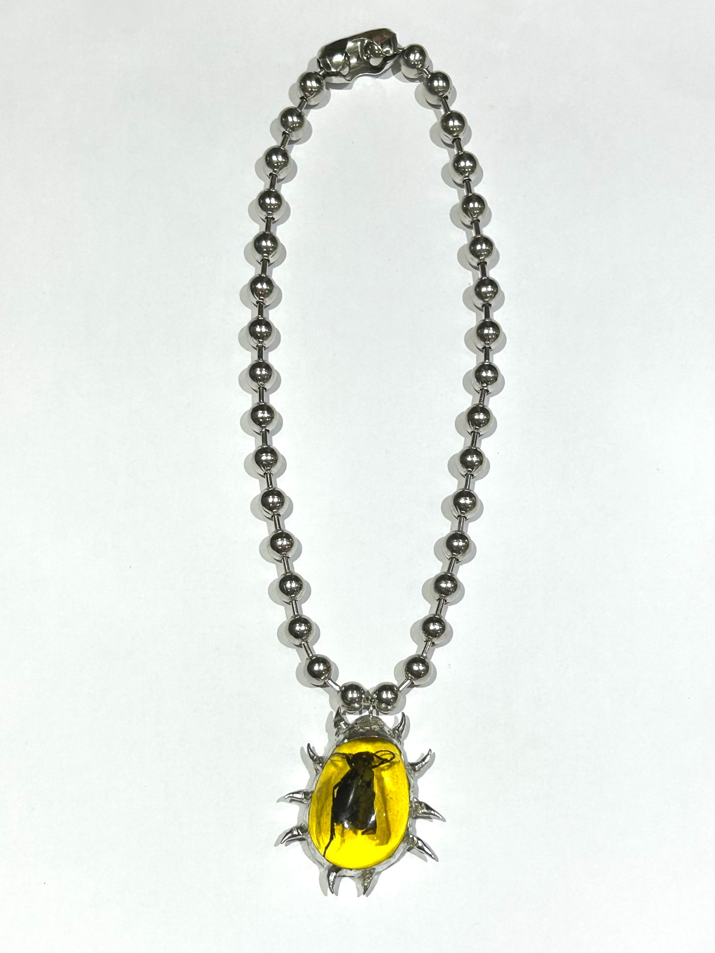 Spiky Bug Ball Chain Necklace