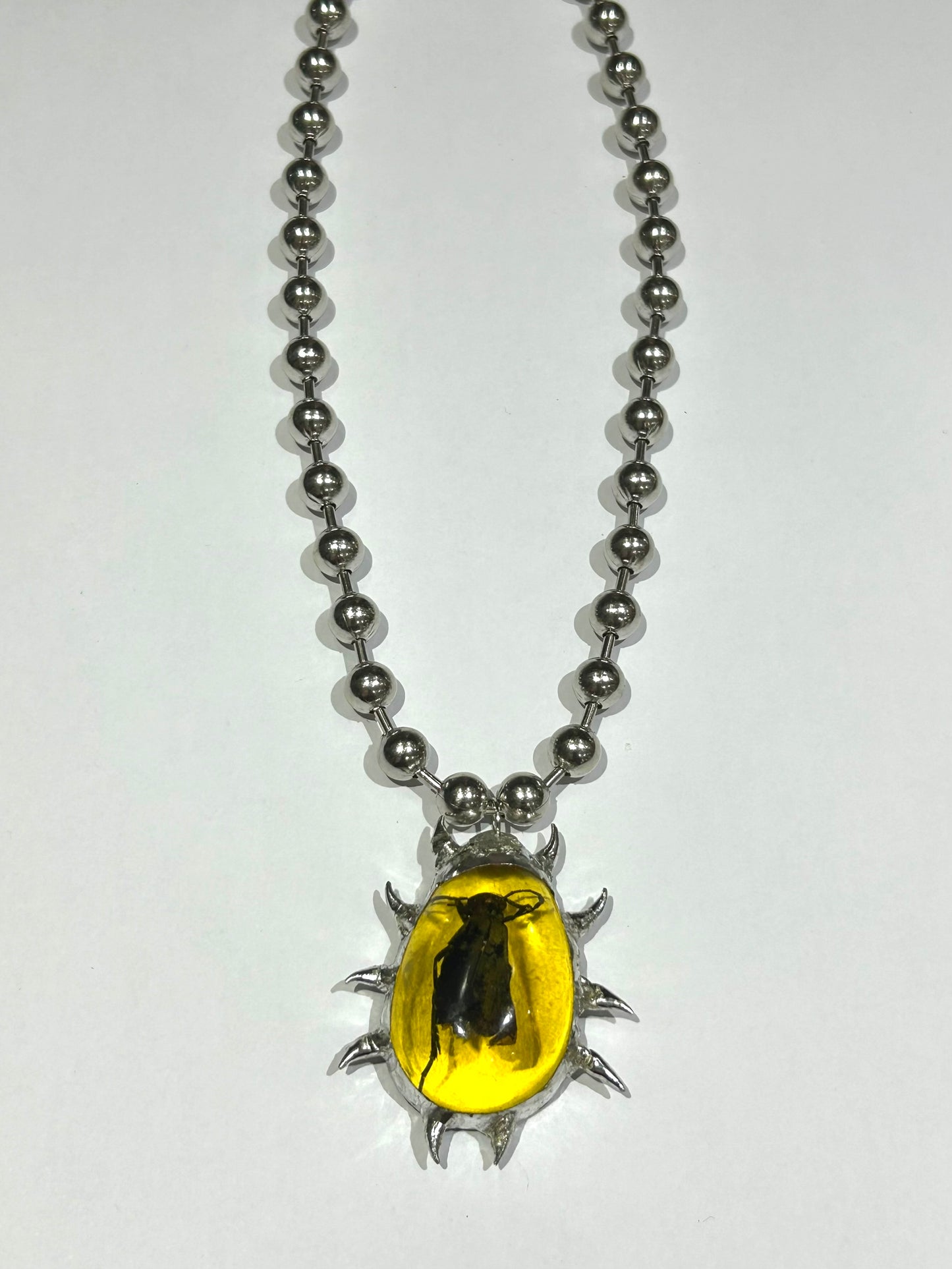 Spiky Bug Ball Chain Necklace