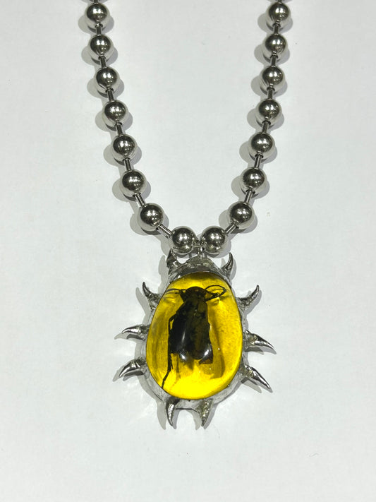 Spiky Bug Ball Chain Necklace