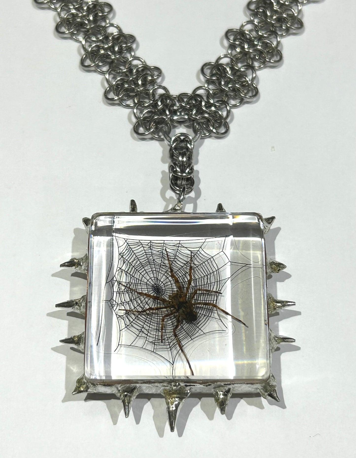 Spiky Spider Chainmail Necklace