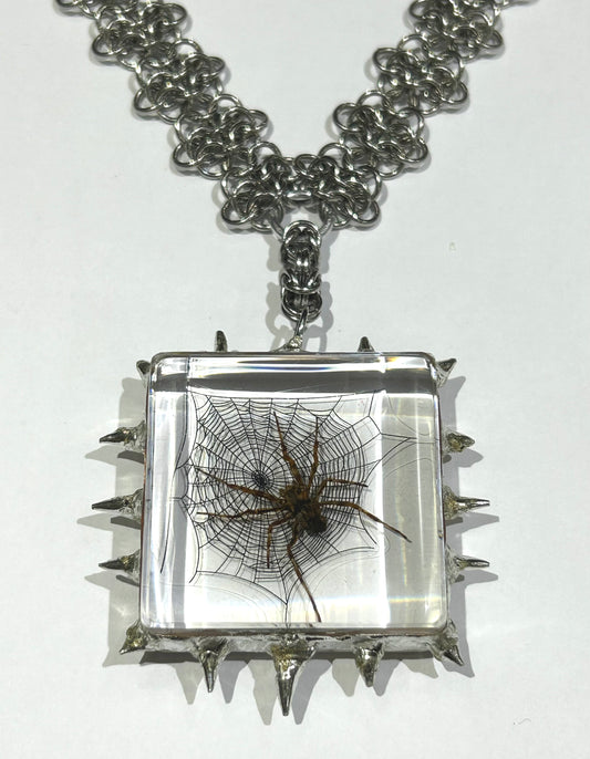 Spiky Spider Chainmail Necklace